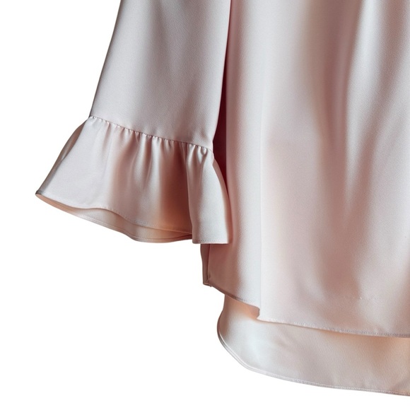 Kate Spade Embellished Crepe Top Blouse Medium Pink Champagne - Picture 6 of 16